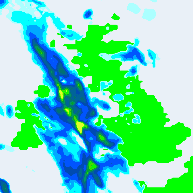 Met Office precipitation forecast map (latest run)